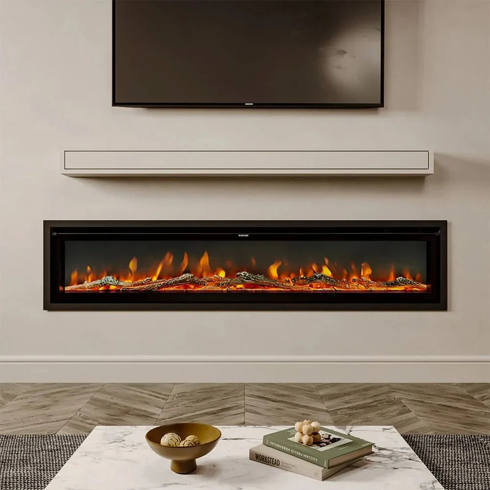 70/80/100 Inch Electric Fireplace with Remote 9 Flame Colours Freestanding Fireplaces