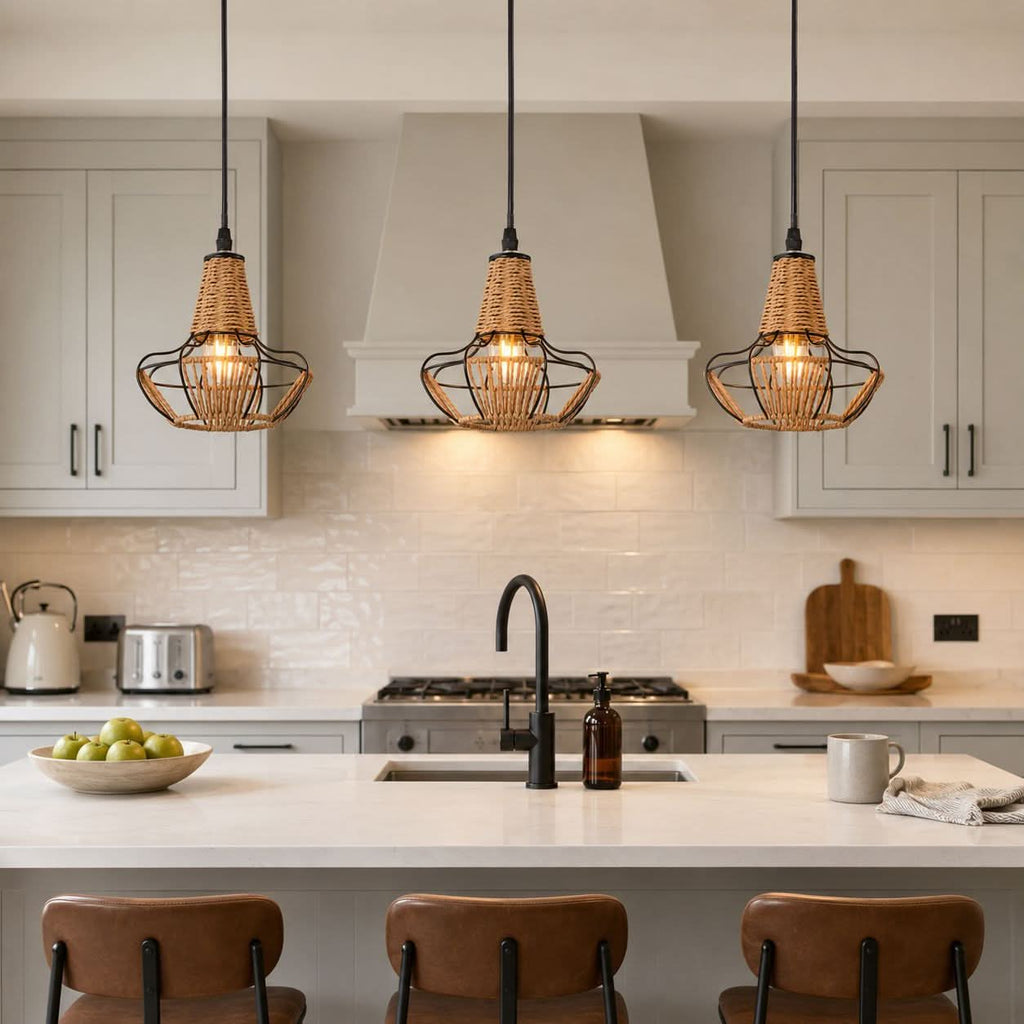 ‍Lightsin Woven Rattan Cage Pendant Light for Natural Charm and Effortless Elegance (100% off)