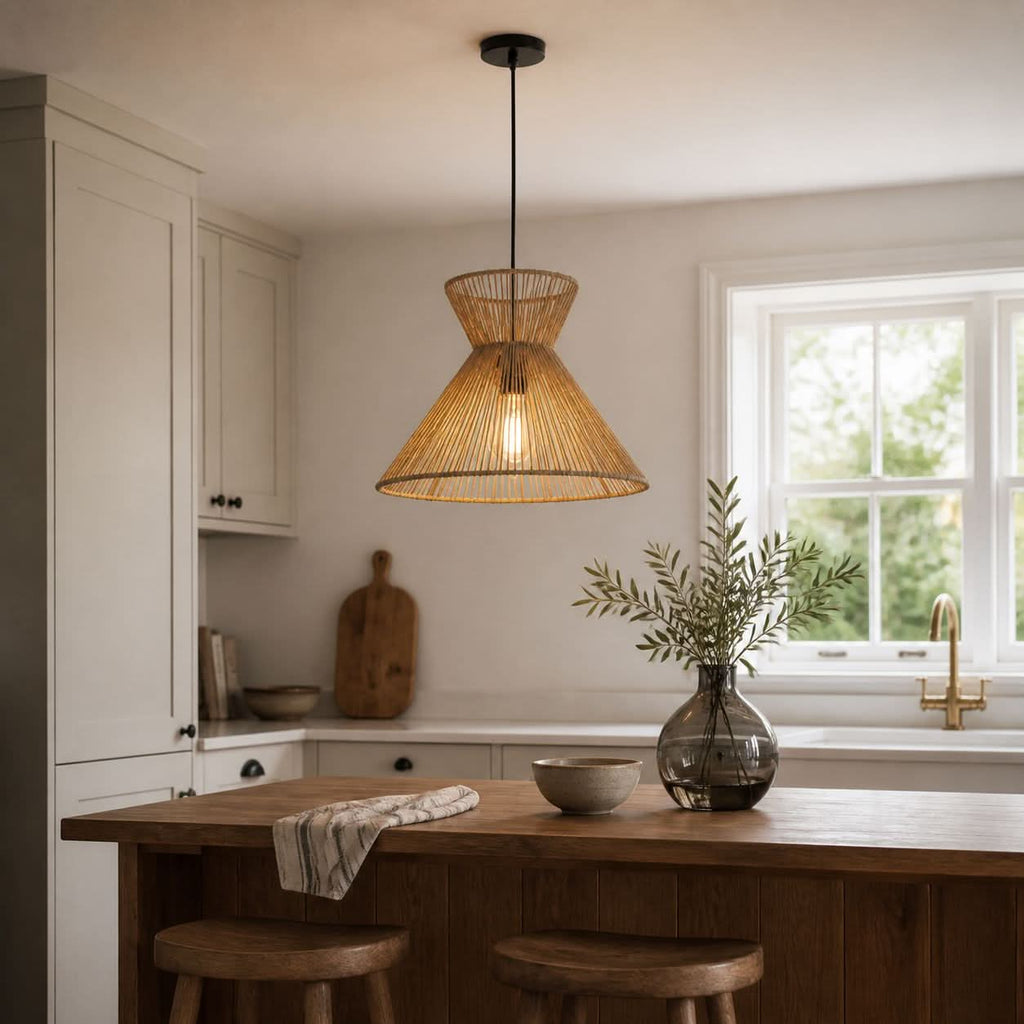 Lightsin Handwoven Paper Rope Pendant Light – Eco-Friendly Ceiling Fixture for Kitchen, Living Room & Bathroom