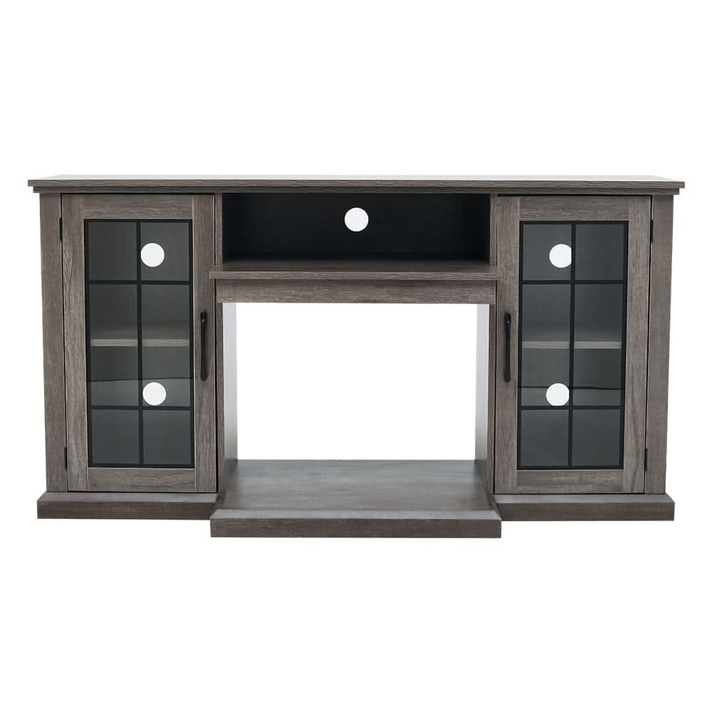 5ft Freestanding Fireplaces 3-Sided Electric Fireplace Rustic Grey TV Stand With Remote Control