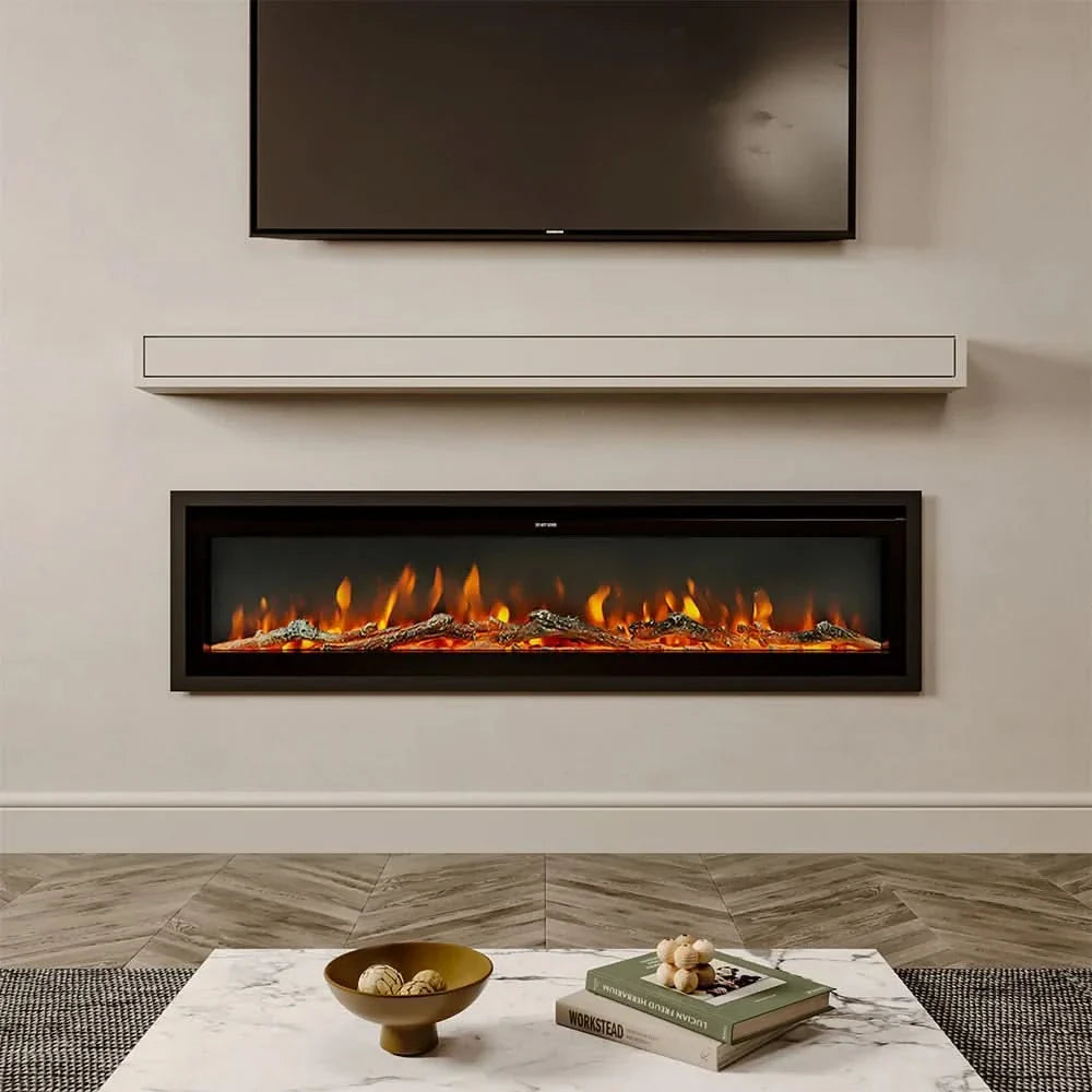 70/80/100 Inch Electric Fireplace with Remote 9 Flame Colours Freestanding Fireplaces