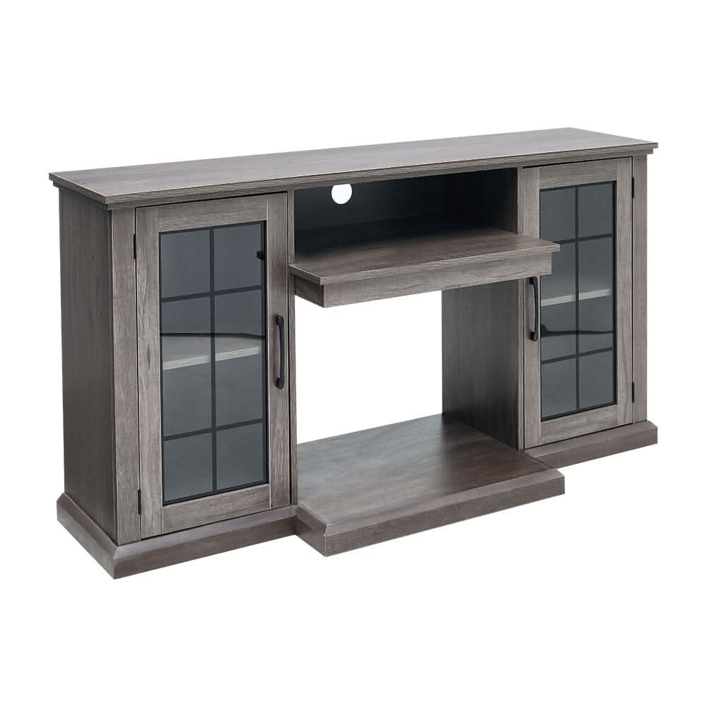 5ft Freestanding Fireplaces 3-Sided Electric Fireplace Rustic Grey TV Stand With Remote Control