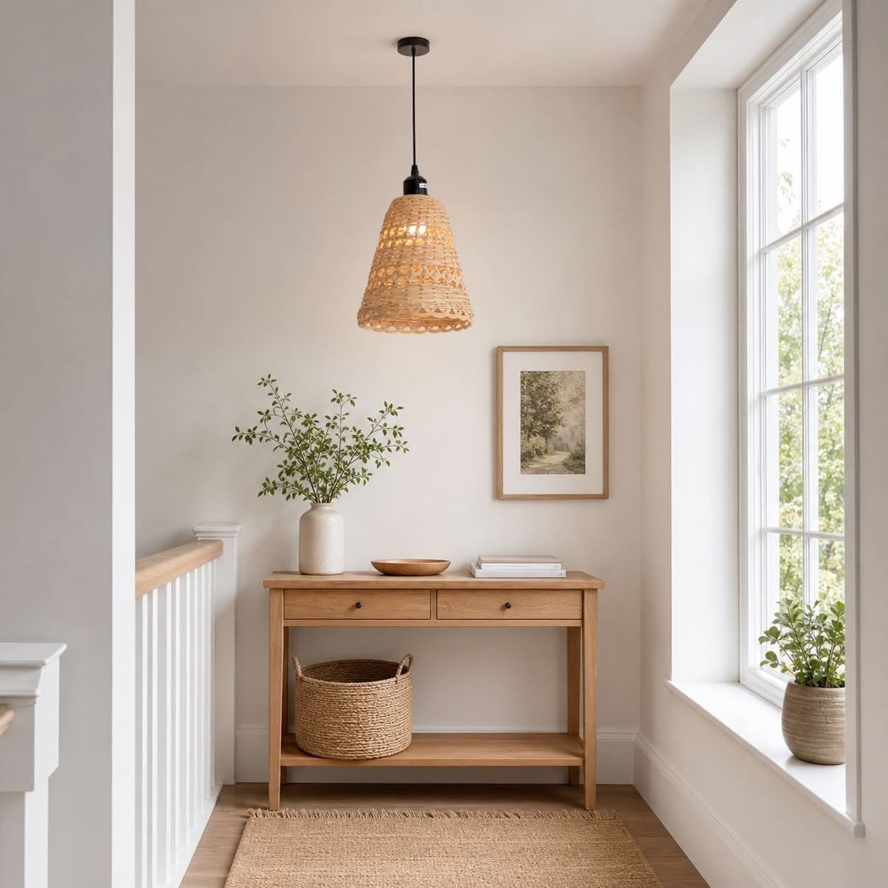 Lightsin Modern Bamboo Handwoven Warm Glow Pendant Light