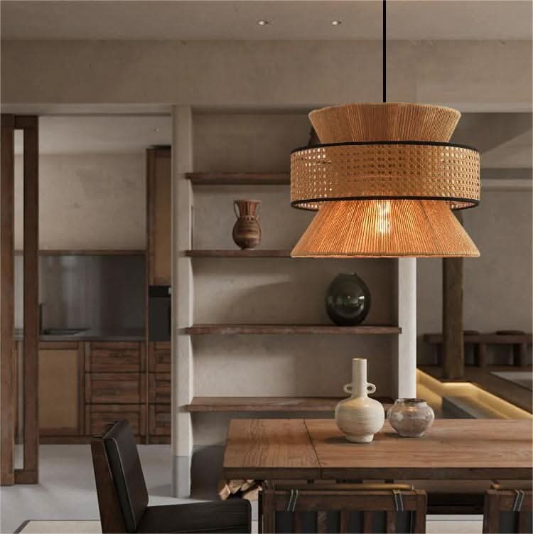 Lightsin Vintage Countryside Style Hemp Rope Pendant Lights