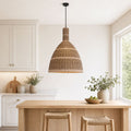 Lightsin Natural Grass Dome Pendant Light – Handwoven Ceiling Pendant Light for Boho, Living Room, and Eco-Friendly Interiors