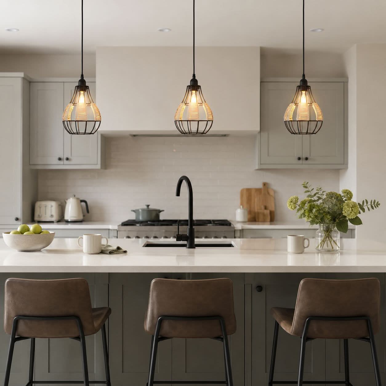 Glyph-Lightsin Rustic Iron Woven Rattan Pendant Light for Dining Room, Reading Corner & Bedroom