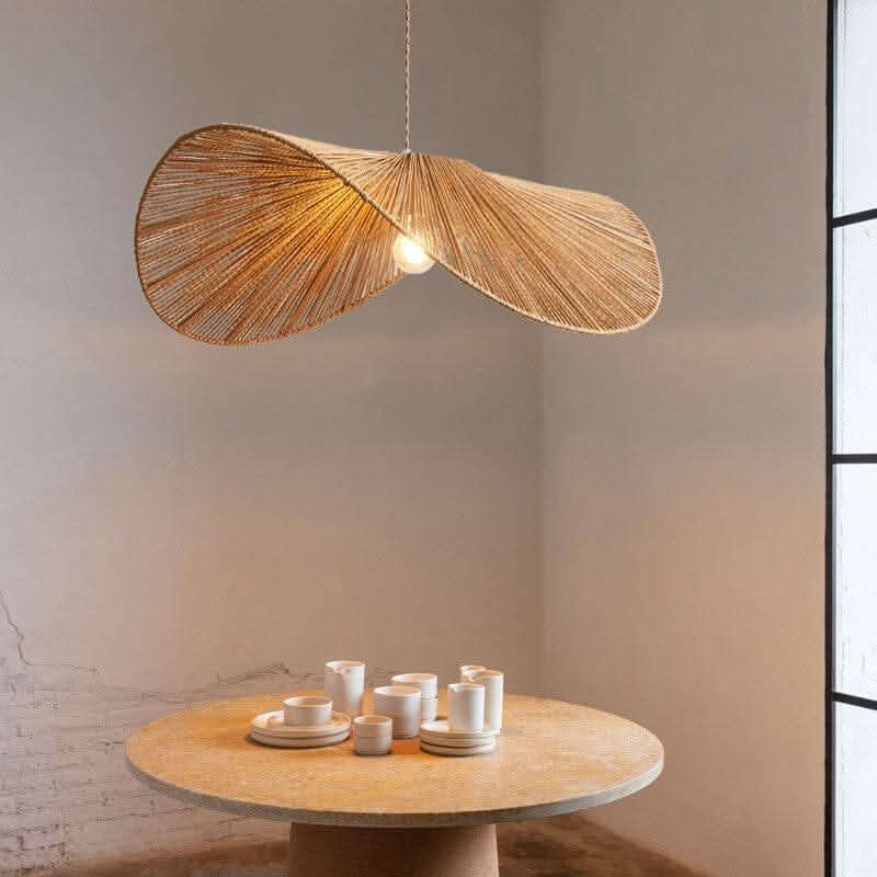 Lightsin Vintage Simple Creative Handwoven Hemp Rope Pendant Light Fixture