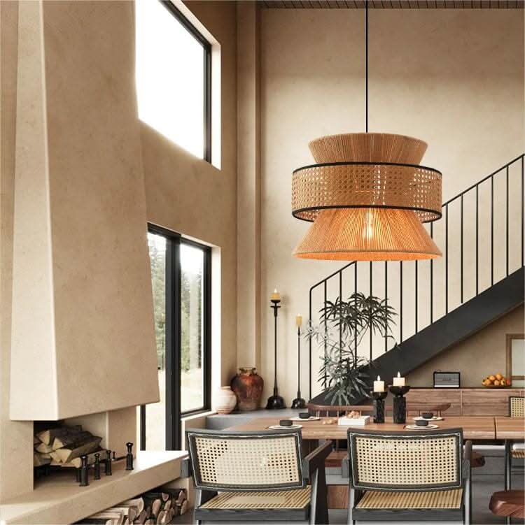 Lightsin Vintage Countryside Style Hemp Rope Pendant Lights
