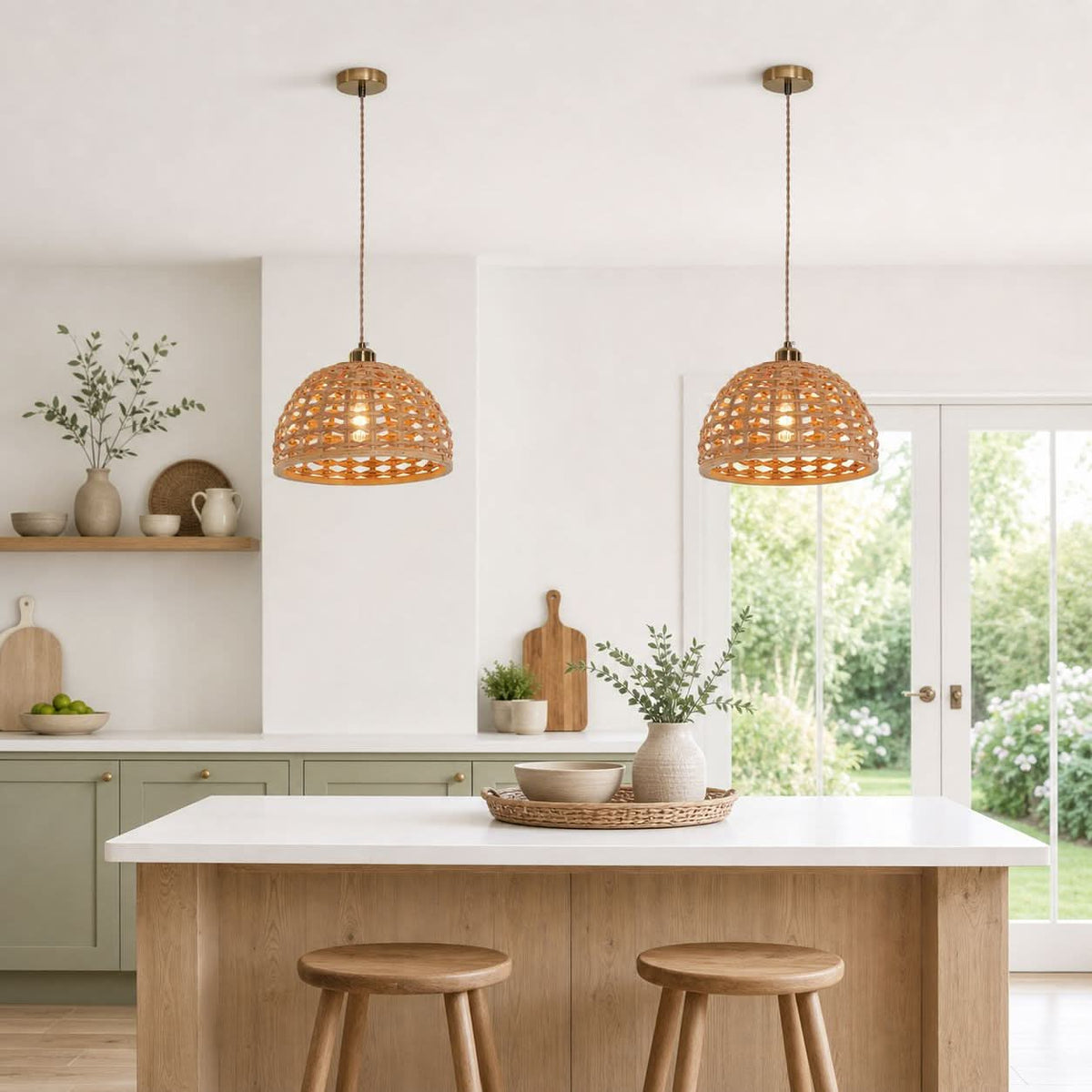 Lightsin Nature-Inspired Wooden Dome Warm Glow Pendant Light