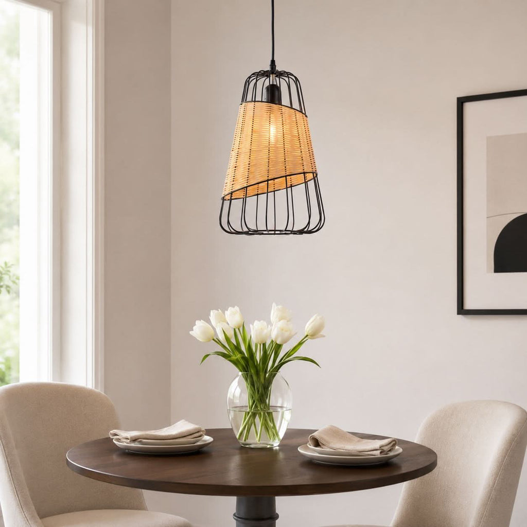 ‍Lightsin Lantern-Inspired Rattan Ceiling Light for Cozy Natural Elegance (100% off)