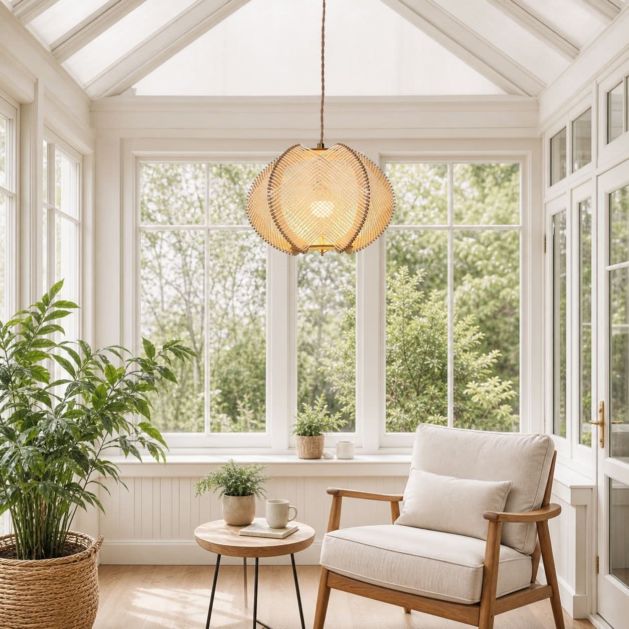 Lightsin Charming Ceiling Light Rustic Elegance with Paper Rope