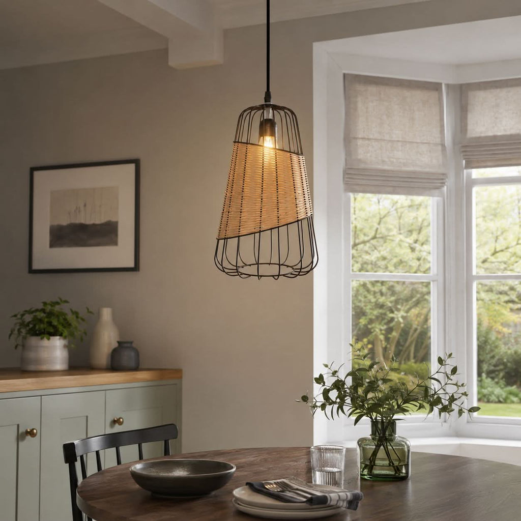‍Lightsin Lantern-Inspired Rattan Ceiling Light for Cozy Natural Elegance (100% off)