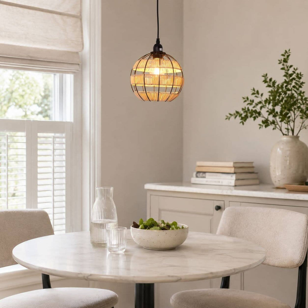 ‍Glyph-Lightsin Woven Sphere Pendant Light for Cozy Natural Elegance (100% off)