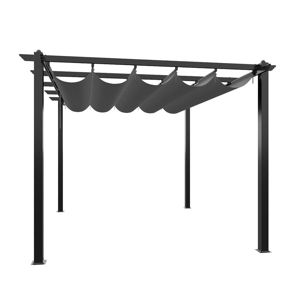 3x3m/3x4m/3x6m/4x4m All-Aluminum Flat Top Tarp Tent -Off-White/Light Grey