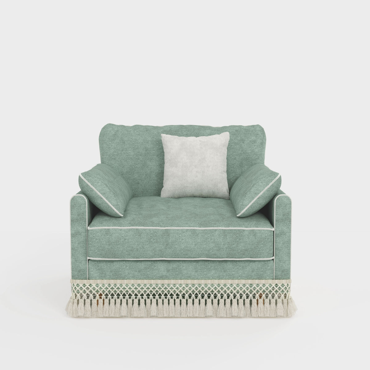 Cotton Linen Detachable Modular Sofa with Fringed Trim