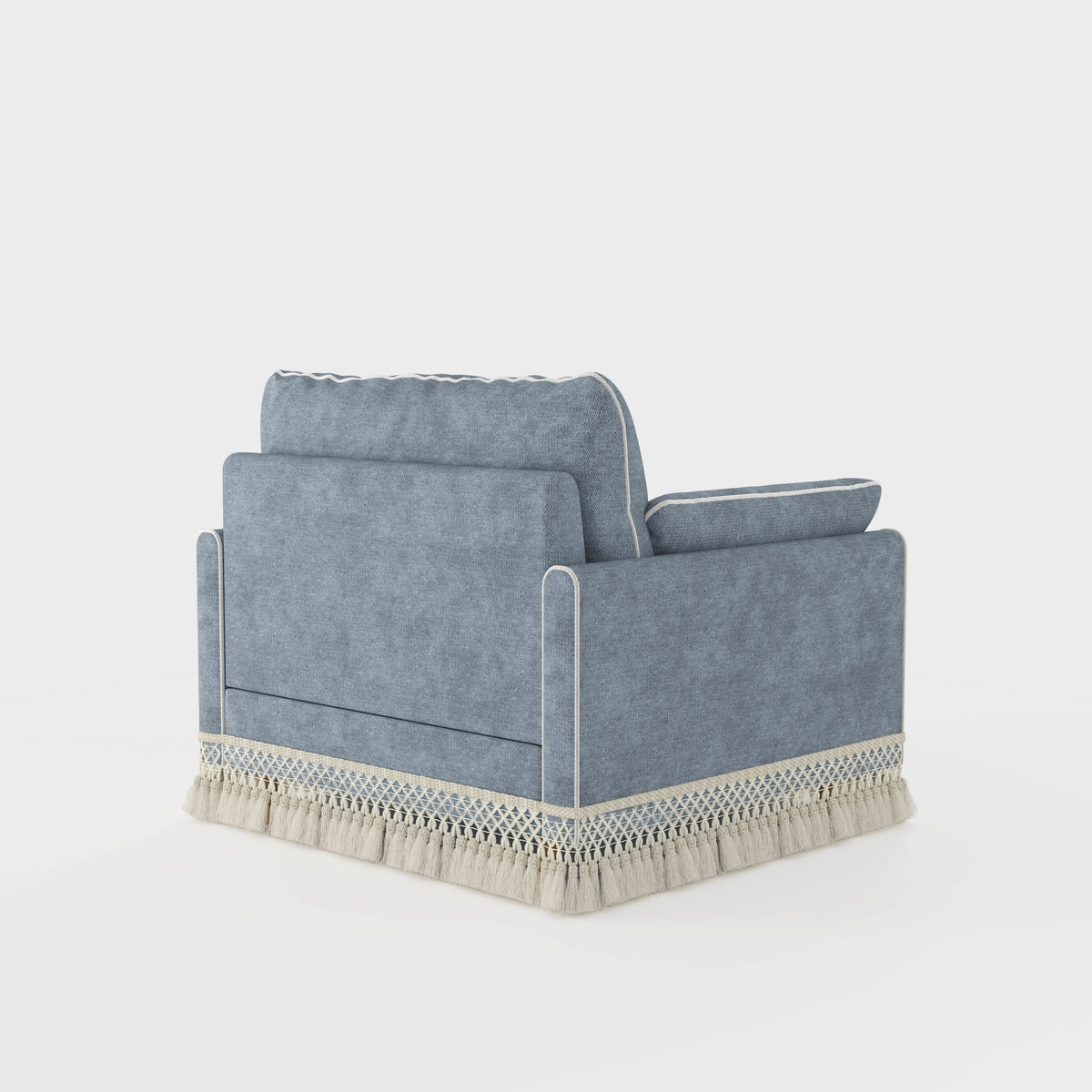Cotton Linen Detachable Modular Sofa with Fringed Trim