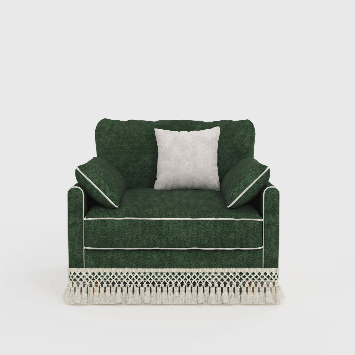 Cotton Linen Detachable Modular Sofa with Fringed Trim