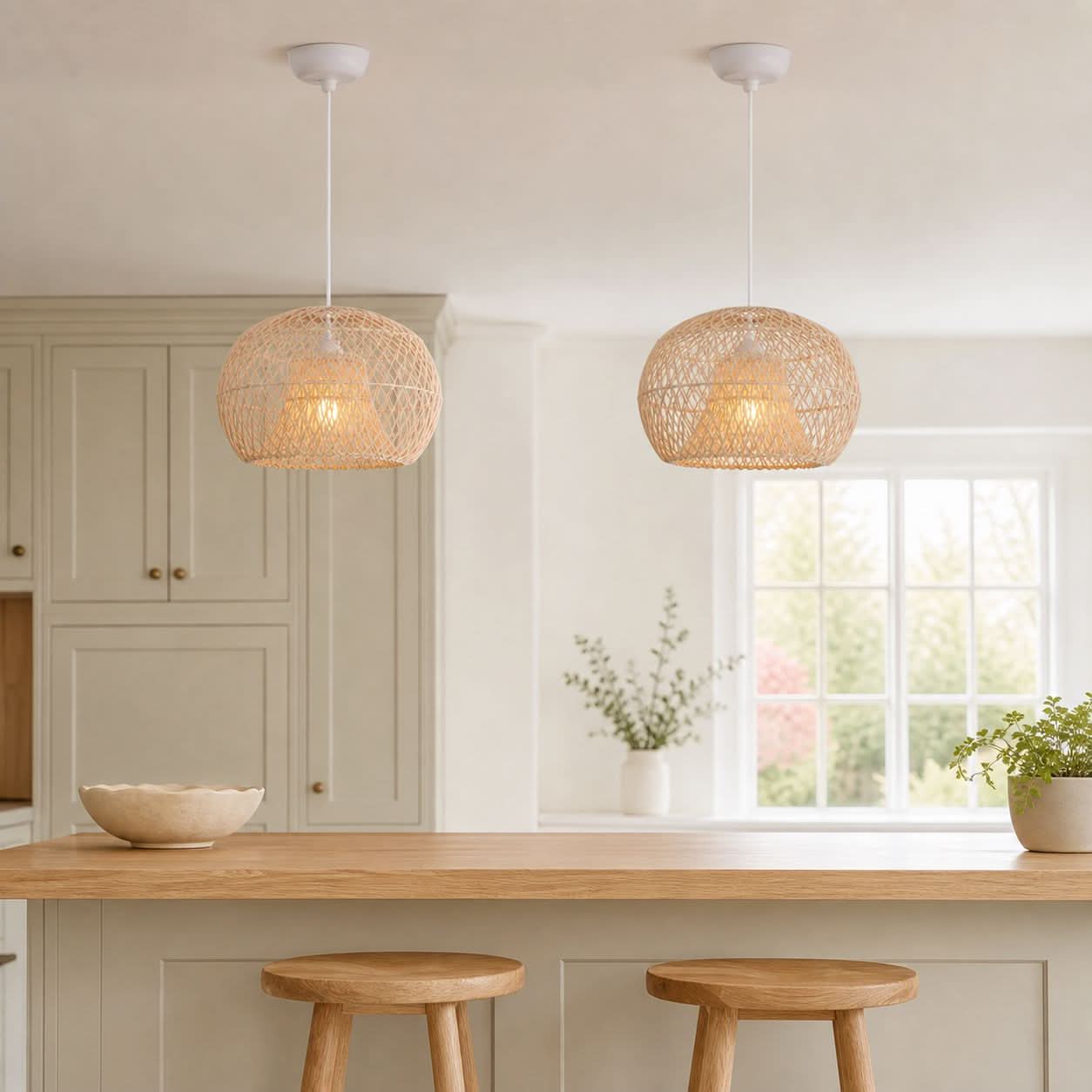 Lightsin SolNest Boho Rattan Hanging Lamp
