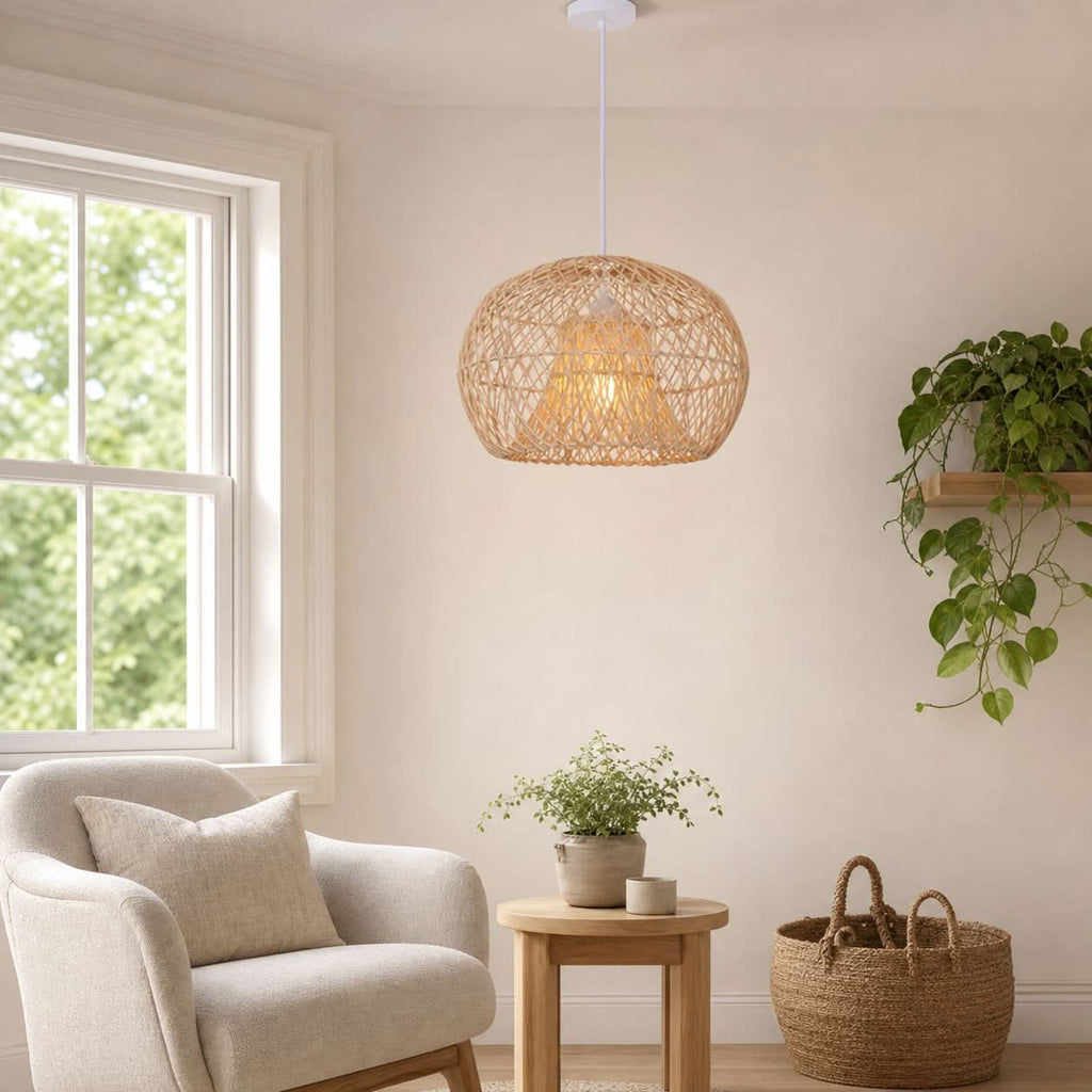 Lightsin SolNest Boho Rattan Hanging Lamp