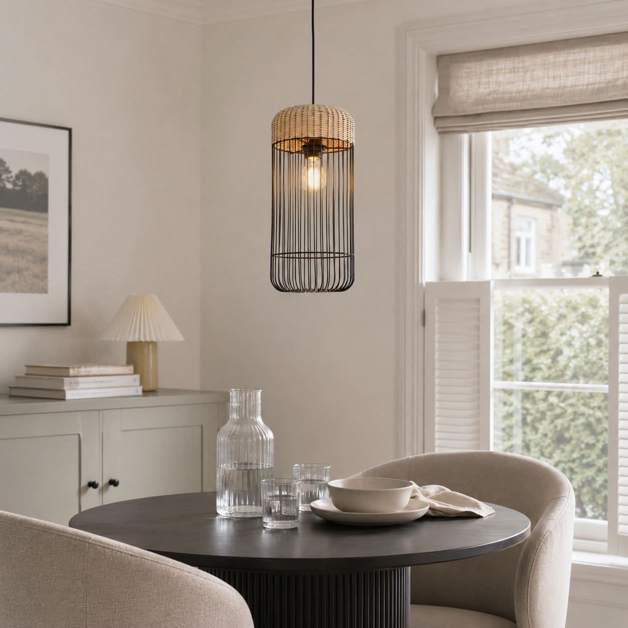 Glyph-Lightsin Woven Rattan Cylinder Pendant Light for Warm and Inviting Spaces
