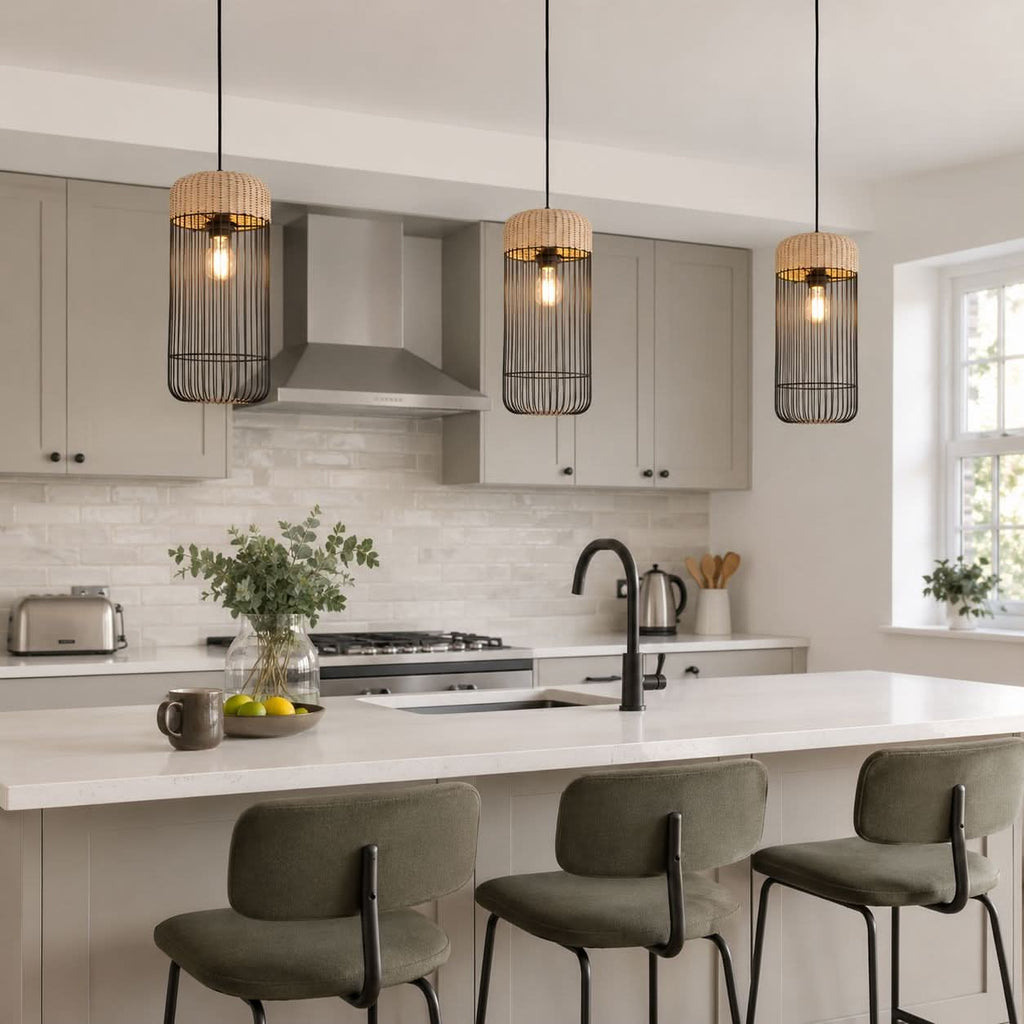 Glyph-Lightsin Woven Rattan Cylinder Pendant Light for Warm and Inviting Spaces