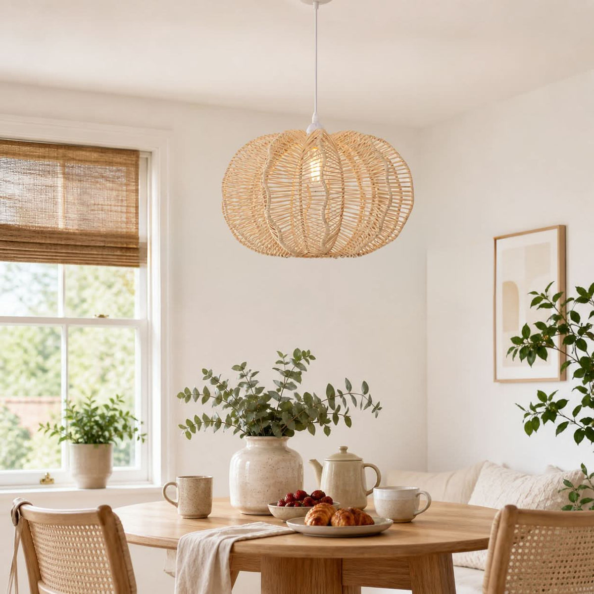 Lightsin Woven Rattan Ceiling Light for a Serene Ambiance