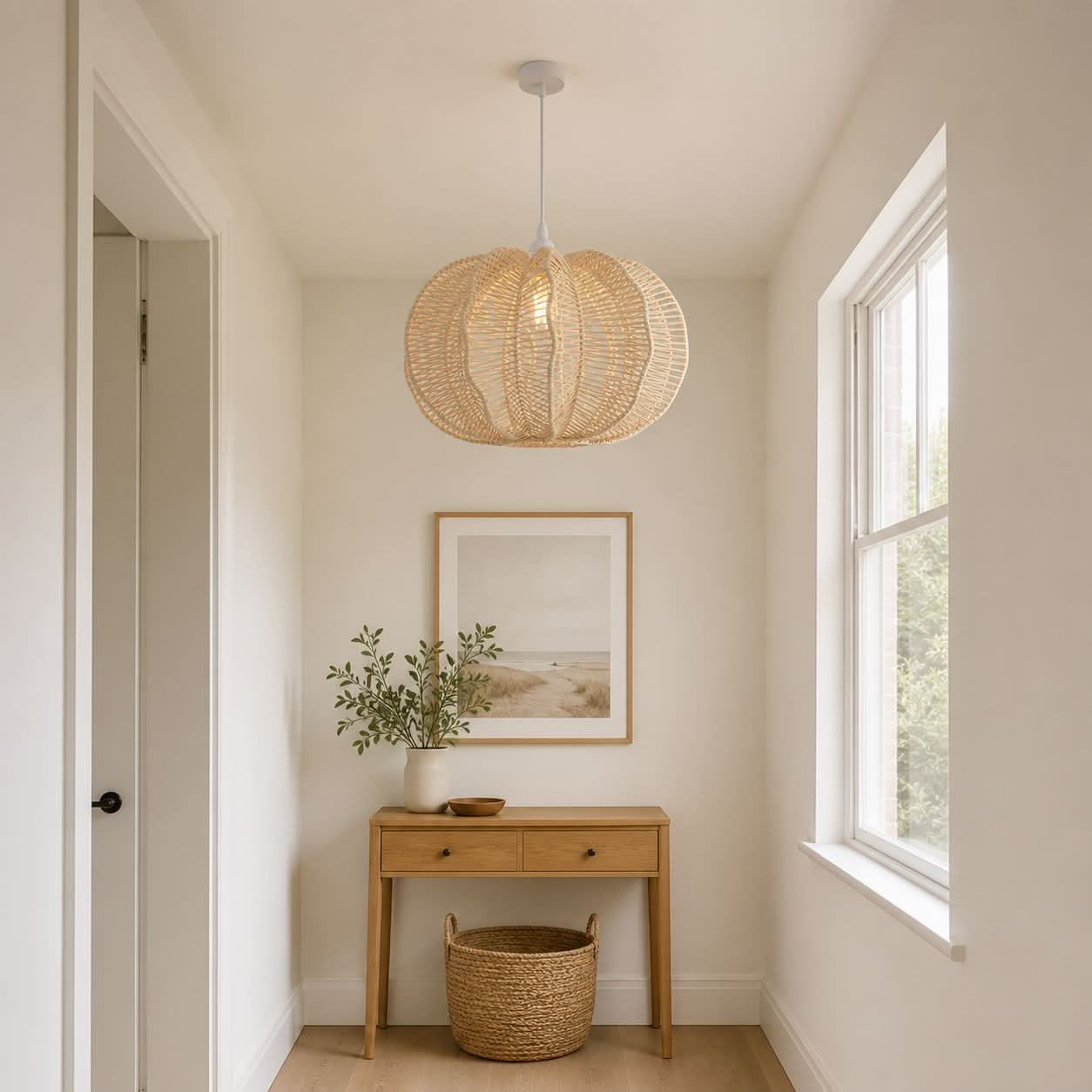 Lightsin Woven Rattan Ceiling Light for a Serene Ambiance