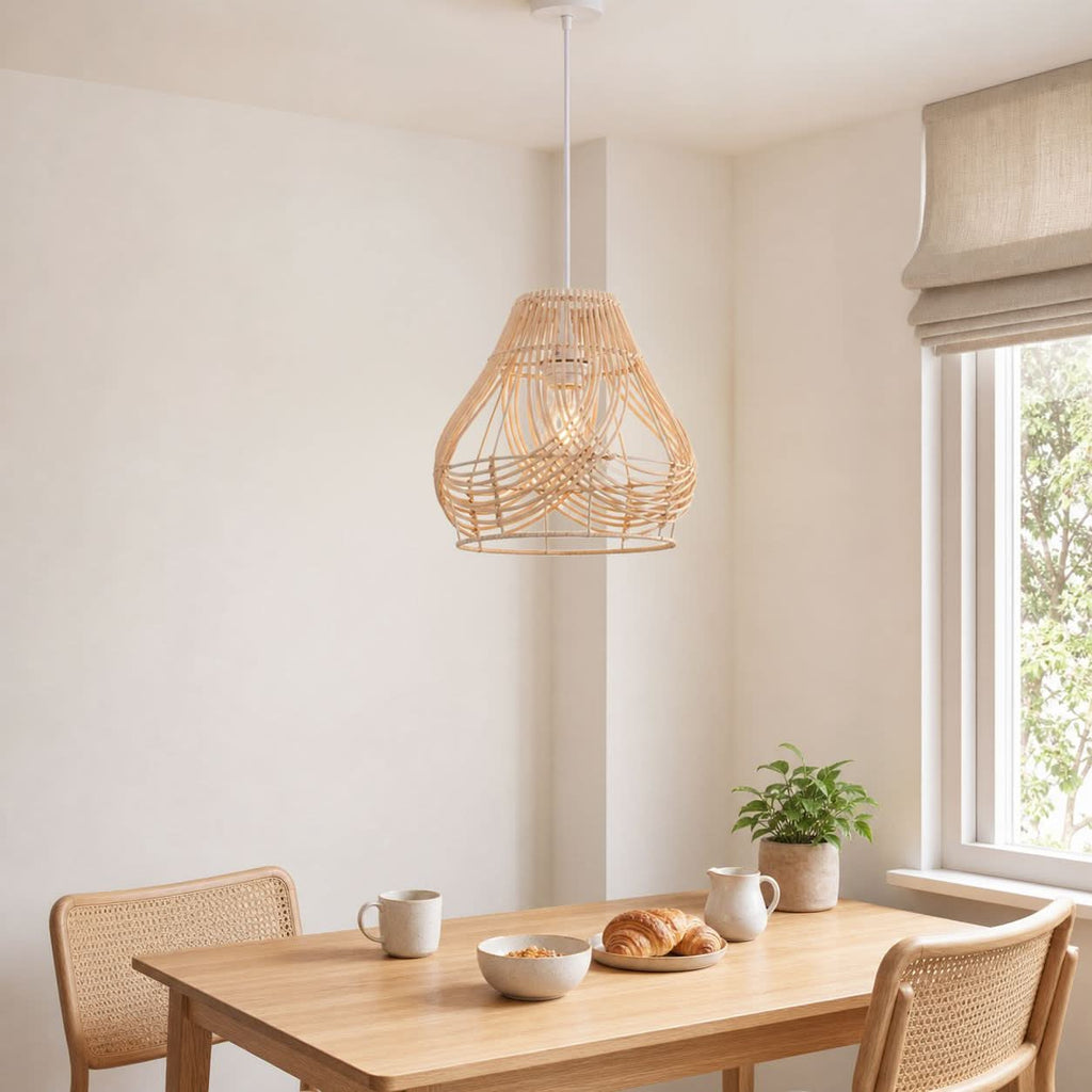 Lightsin Woven Whisper Natural Rattan Pendant Light for Serene Living