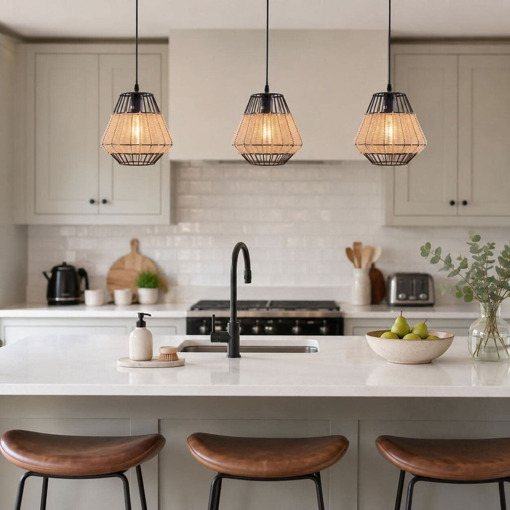 ‍Glyph-Lightsin Hexagonal Woven Pendant Light for Natural Warmth and Modern Style (100% off)