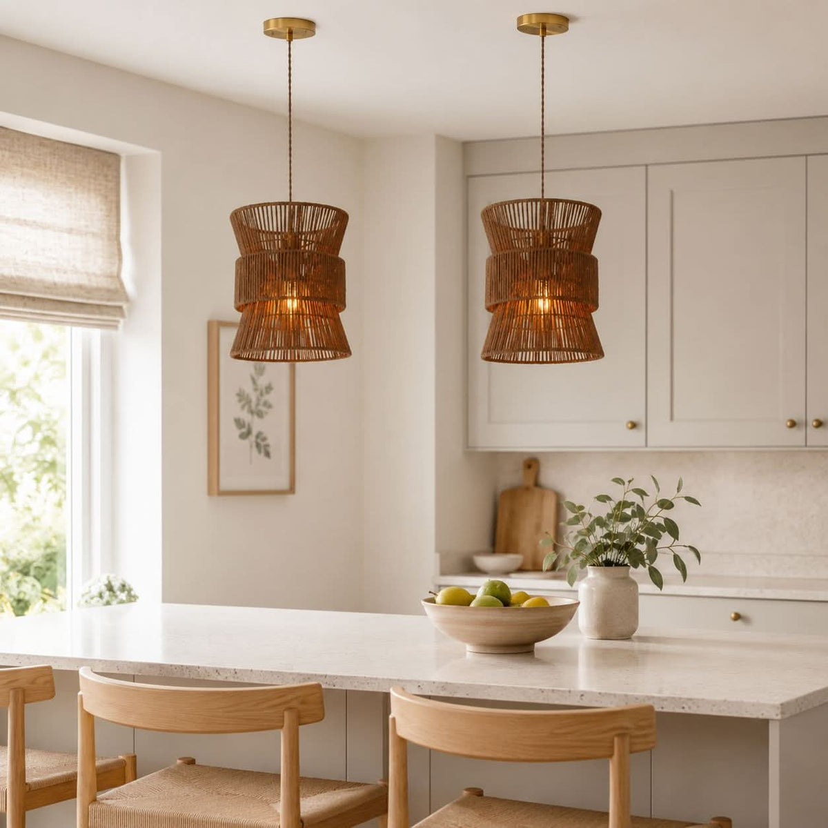 Lightsin Artisanal Handwoven Eco-Friendly Circular Pendant Light