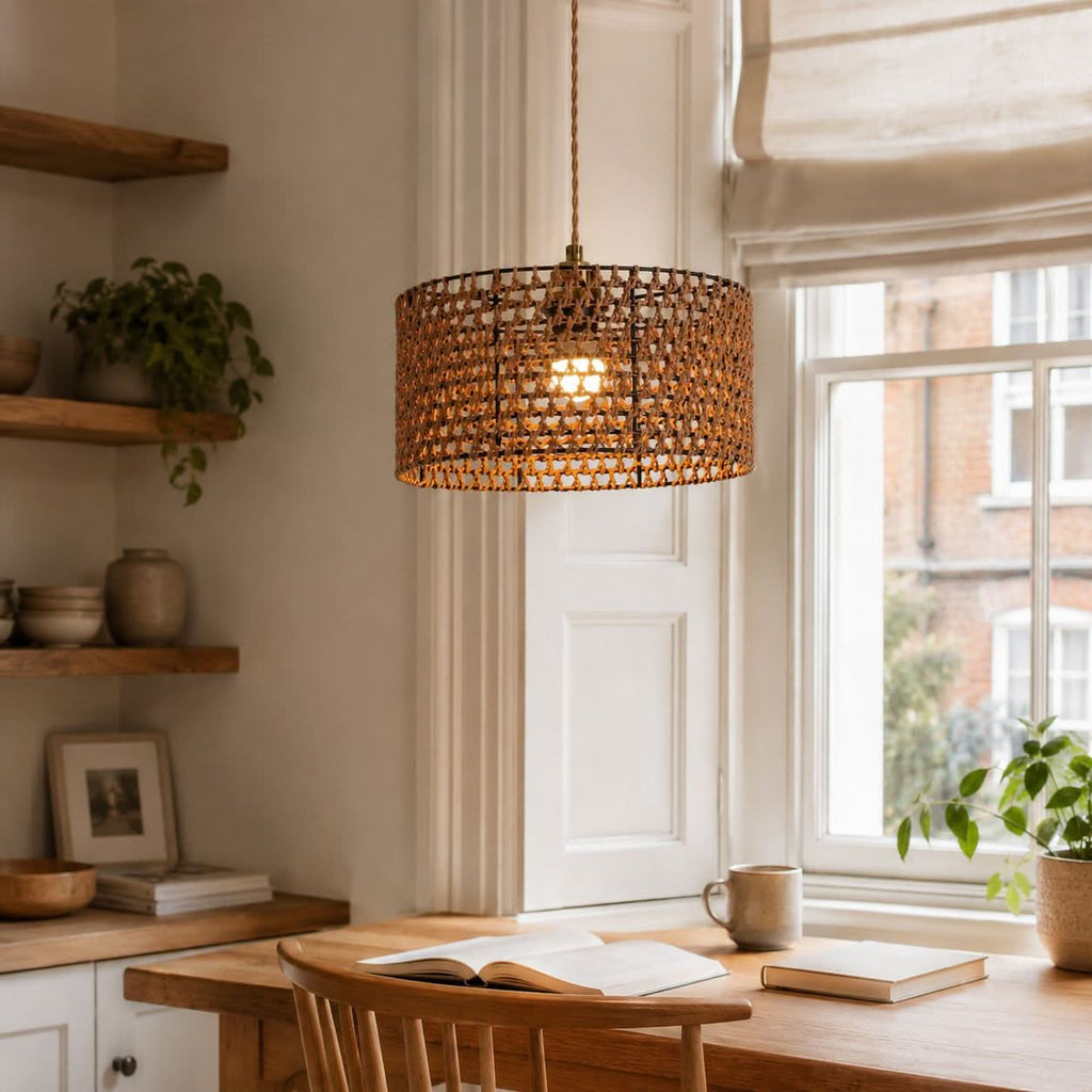 Lightsin Boho Paper Rope Iron Pendant Light  for Cozy Interiors