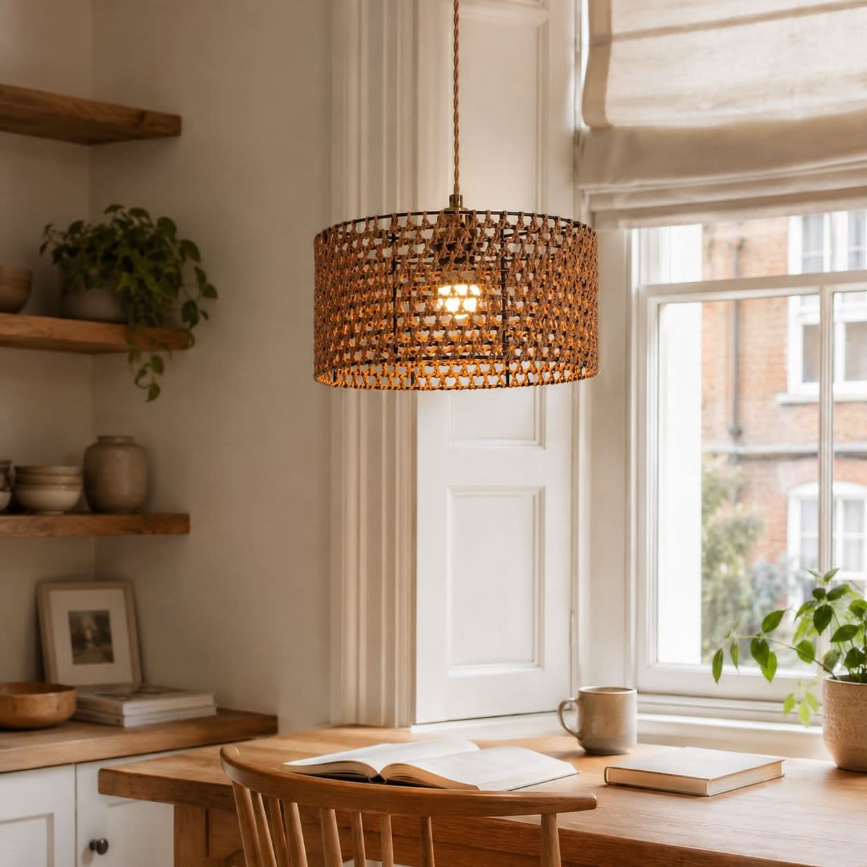 Lightsin Boho Paper Rope Iron Pendant Light  for Cozy Interiors