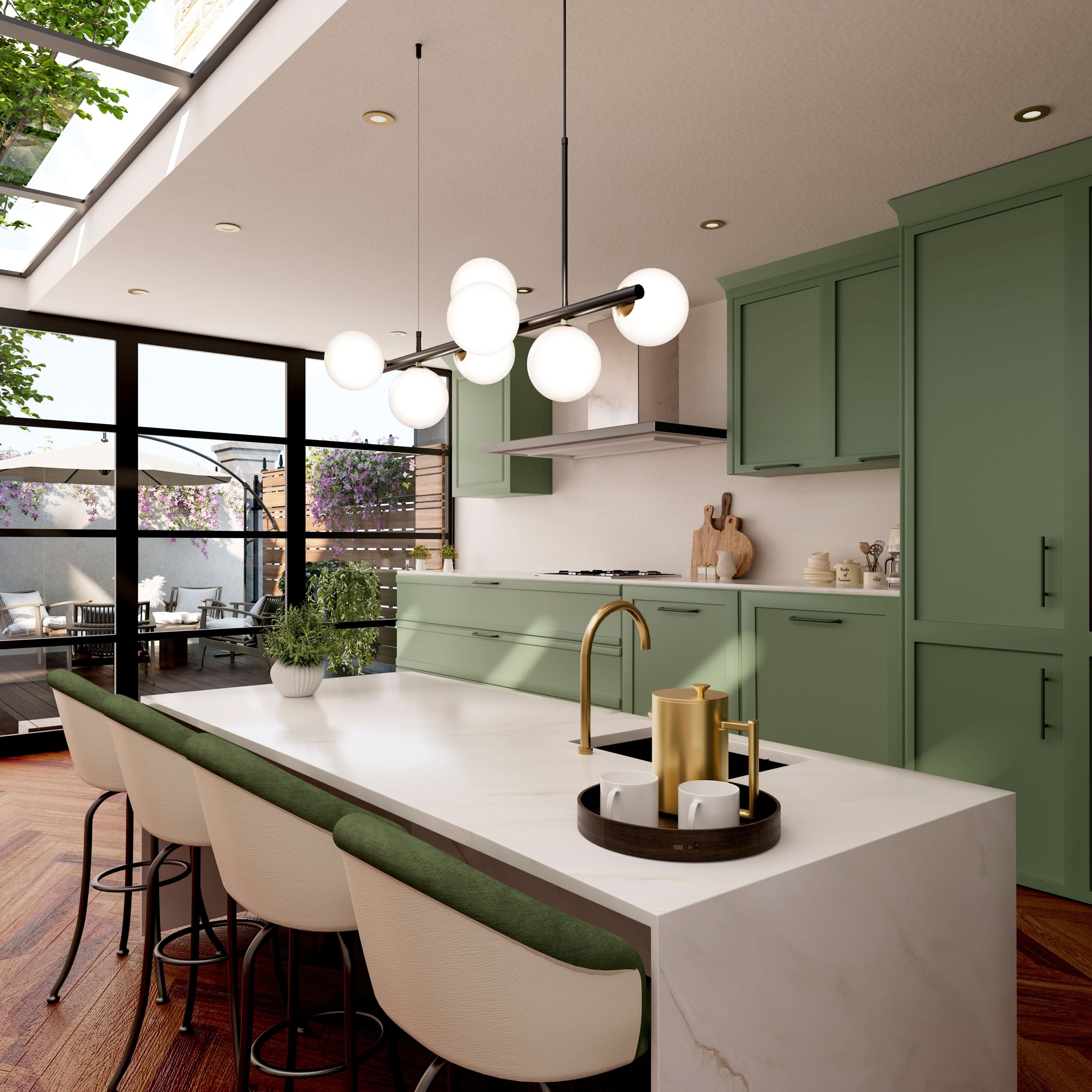 Lightsin Cumulus - Modern Metal Chandelier with LED White Shade