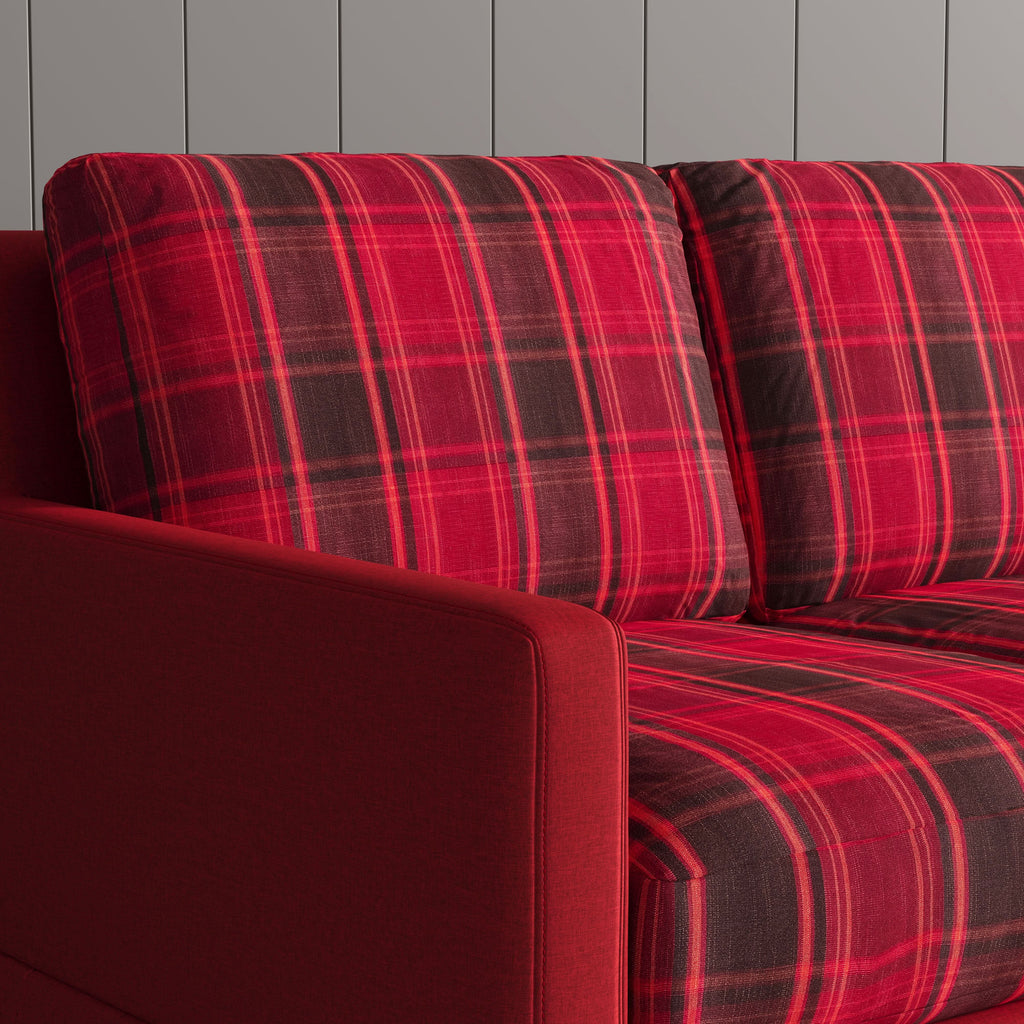 Cottonfy Country Check Sofa with Removable Skirted Covers