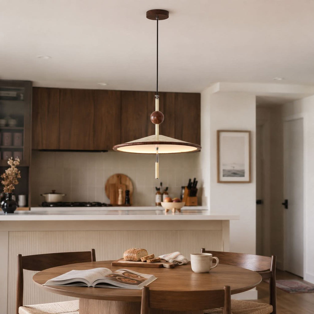 Beige Iron Pendant Light | Colour-Changing E27 Ceiling Lamp