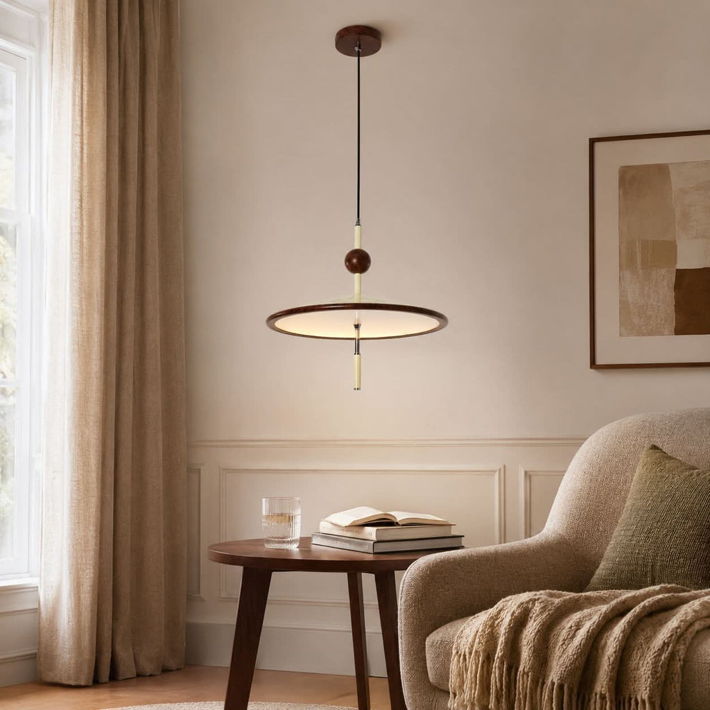 Beige Iron Pendant Light | Colour-Changing E27 Ceiling Lamp