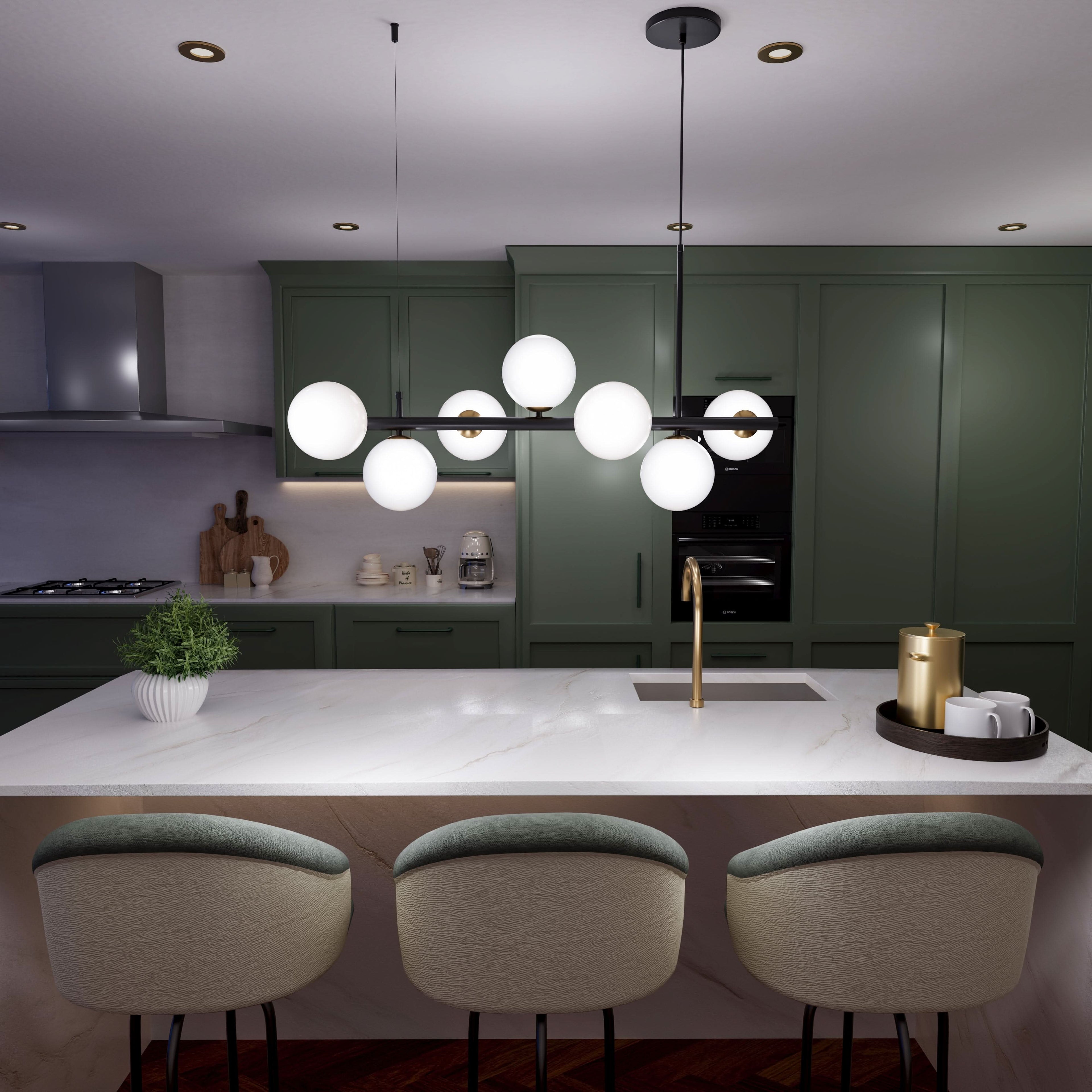 Lightsin Cumulus - Modern Metal Chandelier with LED White Shade