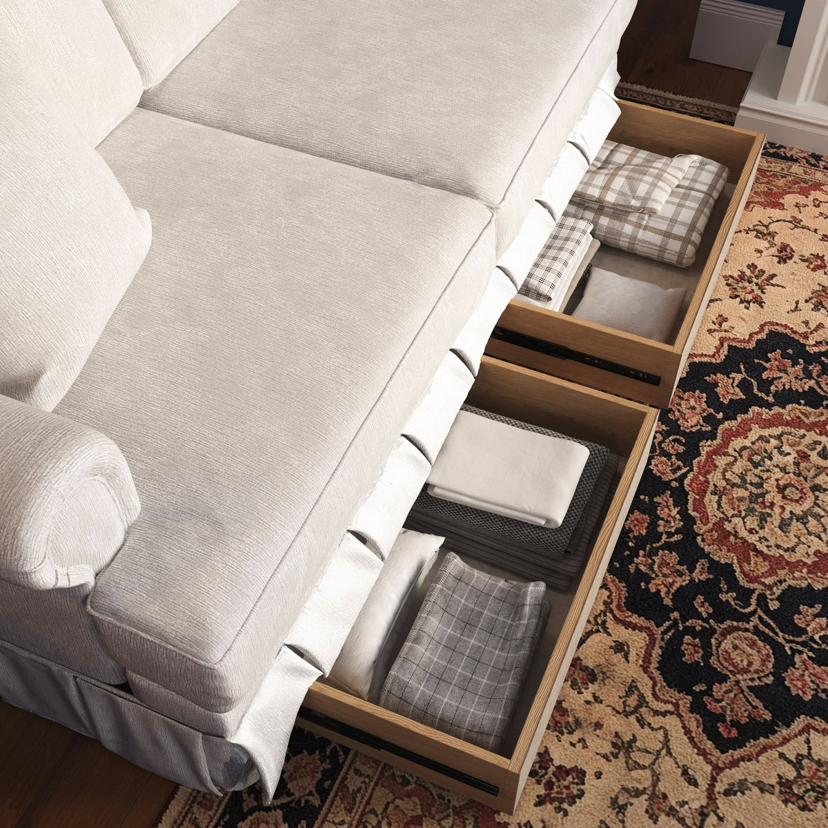 Cottonfy Kensington Chesterfield Style Retro Sofa with Storage