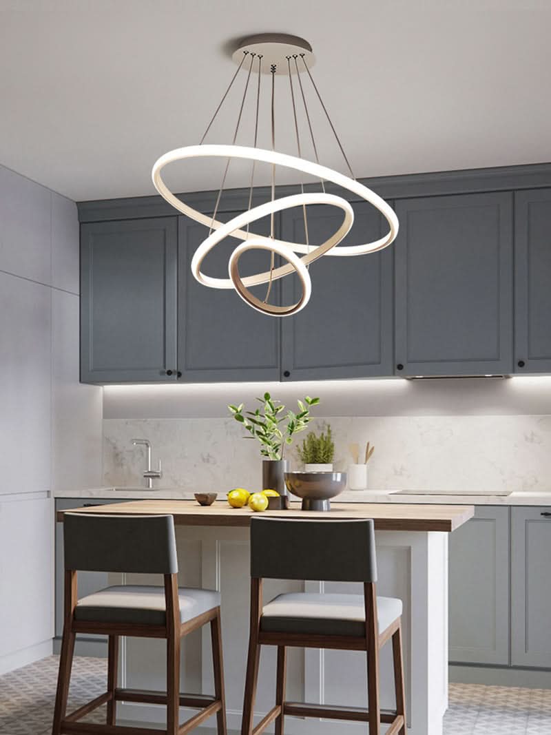 Modern LED Pendant with 3 Circle Rings - Dimmable