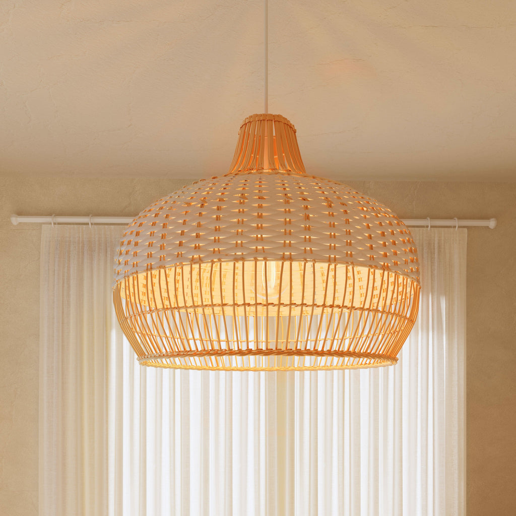 Cella-Lightsin Handwoven Rattan Pendant Light for Kitchen and Boho-Style Interiors