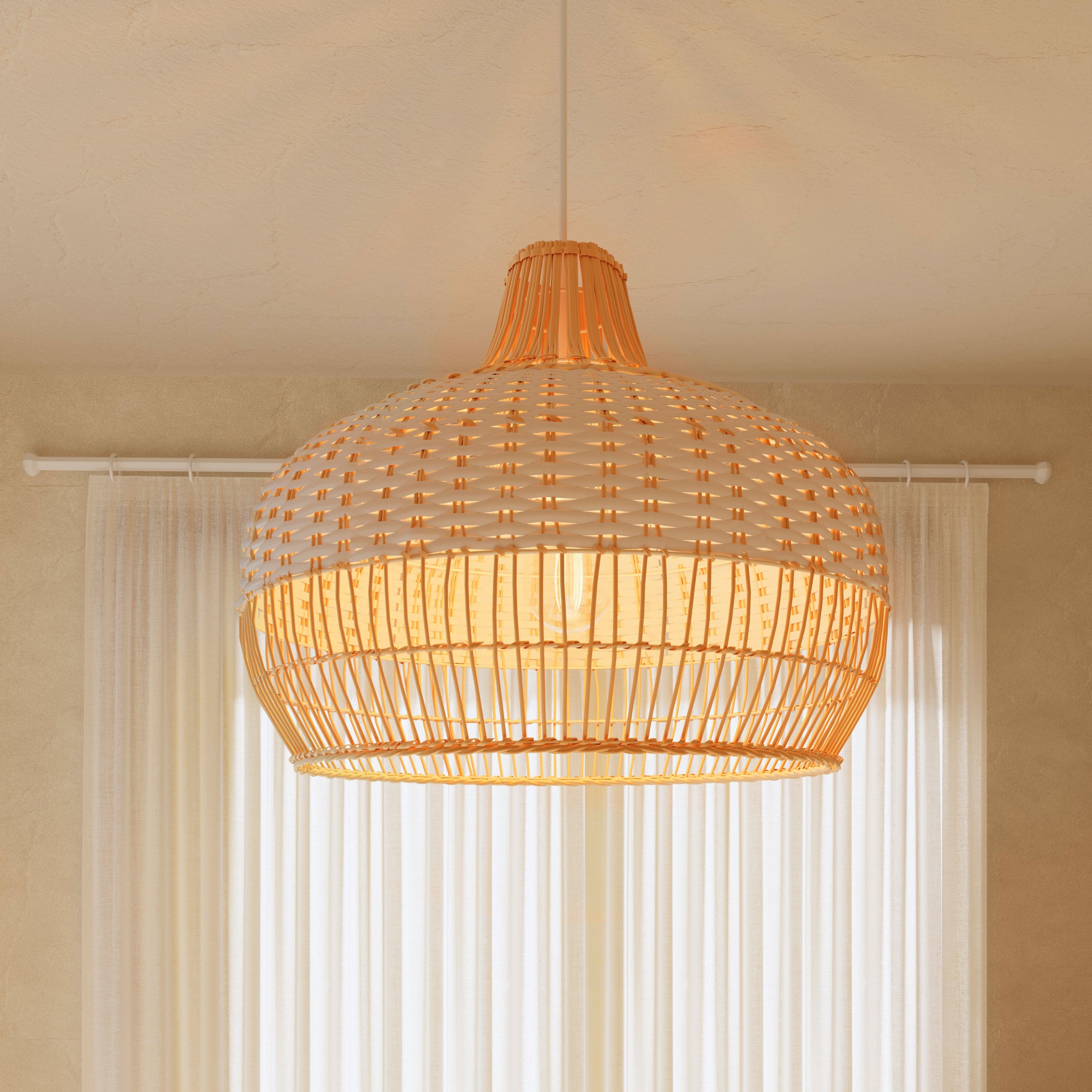 Cella-Lightsin Handwoven Rattan Pendant Light for Kitchen and Boho-Style Interiors