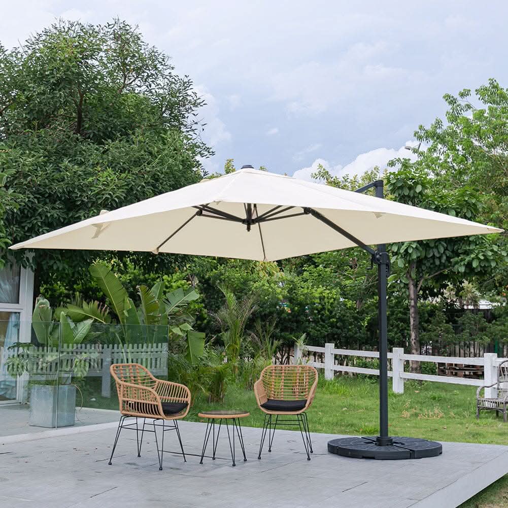 3 x 3 m Square Cantilever Parasol Outdoor Hanging Umbrella for Garden and Patio