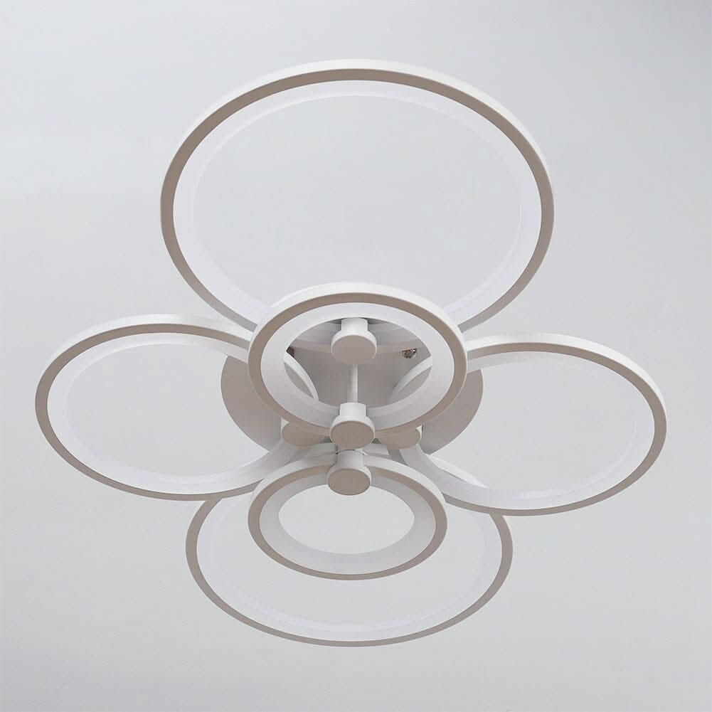 4/6/8 Rings LED Semi-Flush Ceiling Light Dimmable/Non-Dimmable