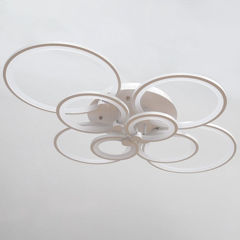 4/6/8 Rings LED Semi-Flush Ceiling Light Dimmable/Non-Dimmable