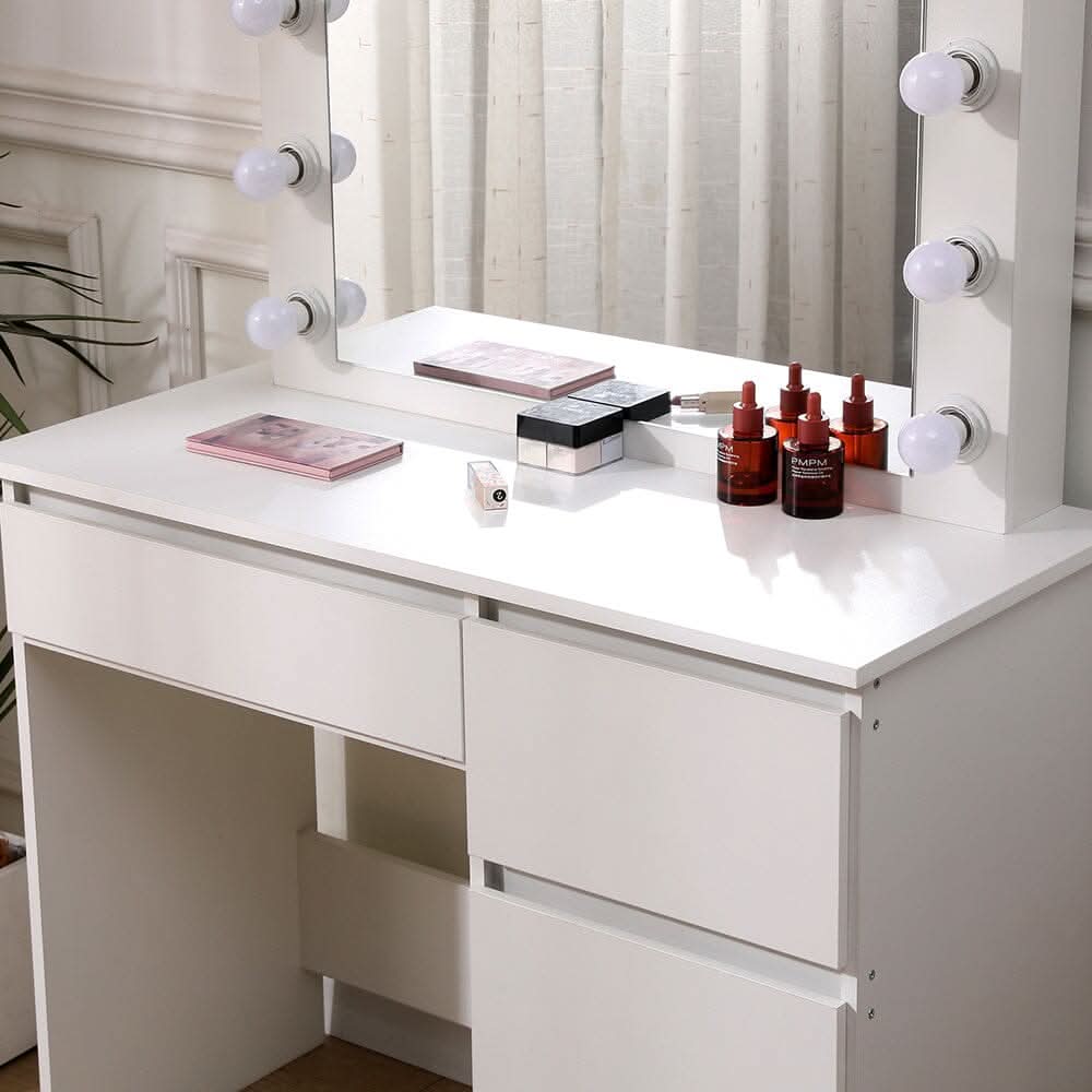 43cm D Hollywood Dressing Table with Large Lighted Mirror