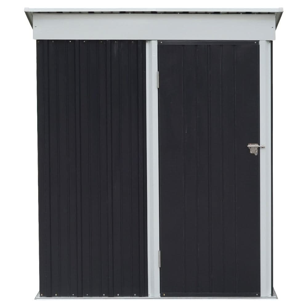 3X5ft Metal Storage Shed with Rack Patio Garden Tool House