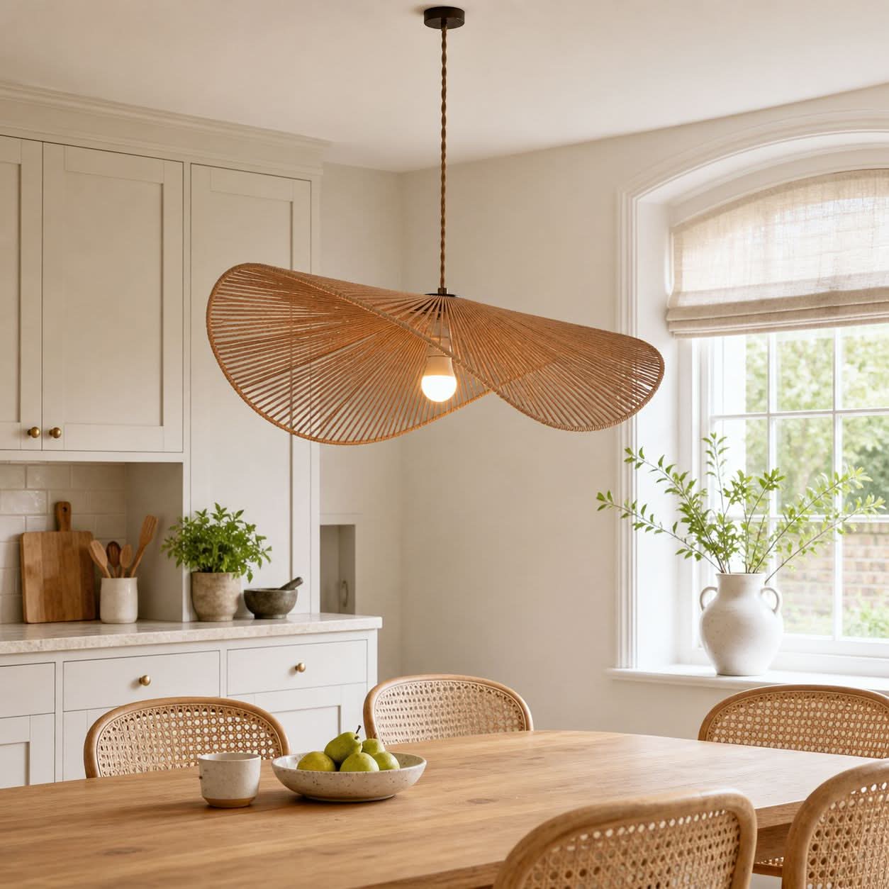 Lightsin Vintage Simple Creative Handwoven Hemp Rope Pendant Light Fixture