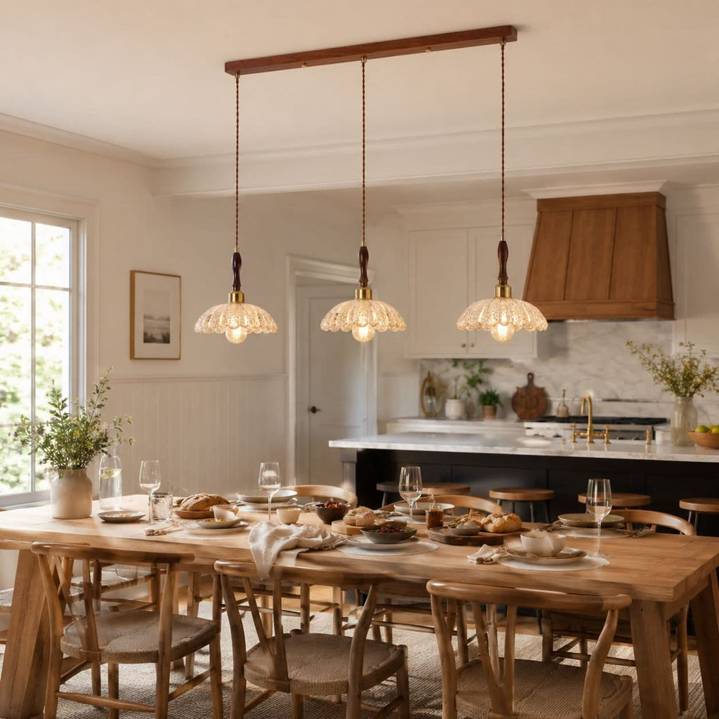 3-Light Walnut Resin Mini Pendant Light | Adjustable Bar Ceiling Lamp