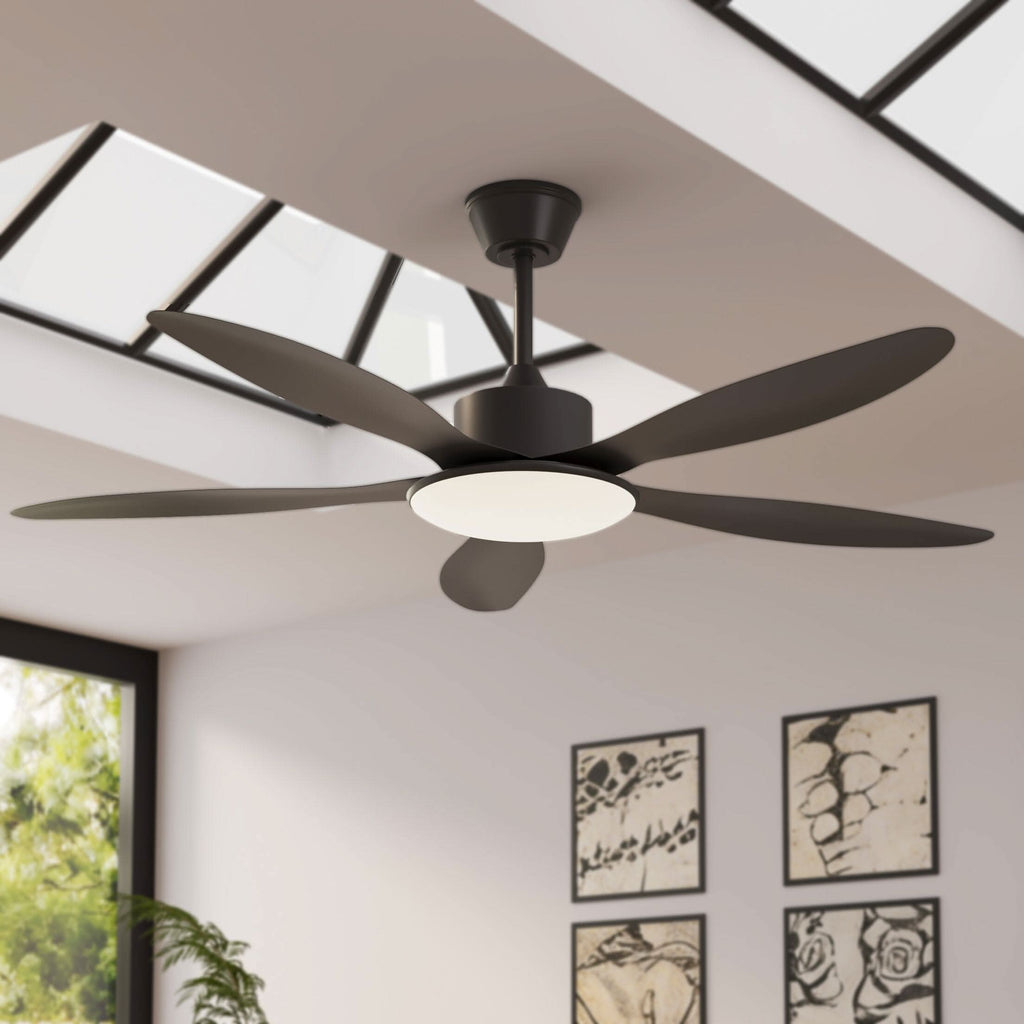 Lightsin 53-inch Modern Ceiling Fan with Light, Silent 5-Blade LED Fan with Remote