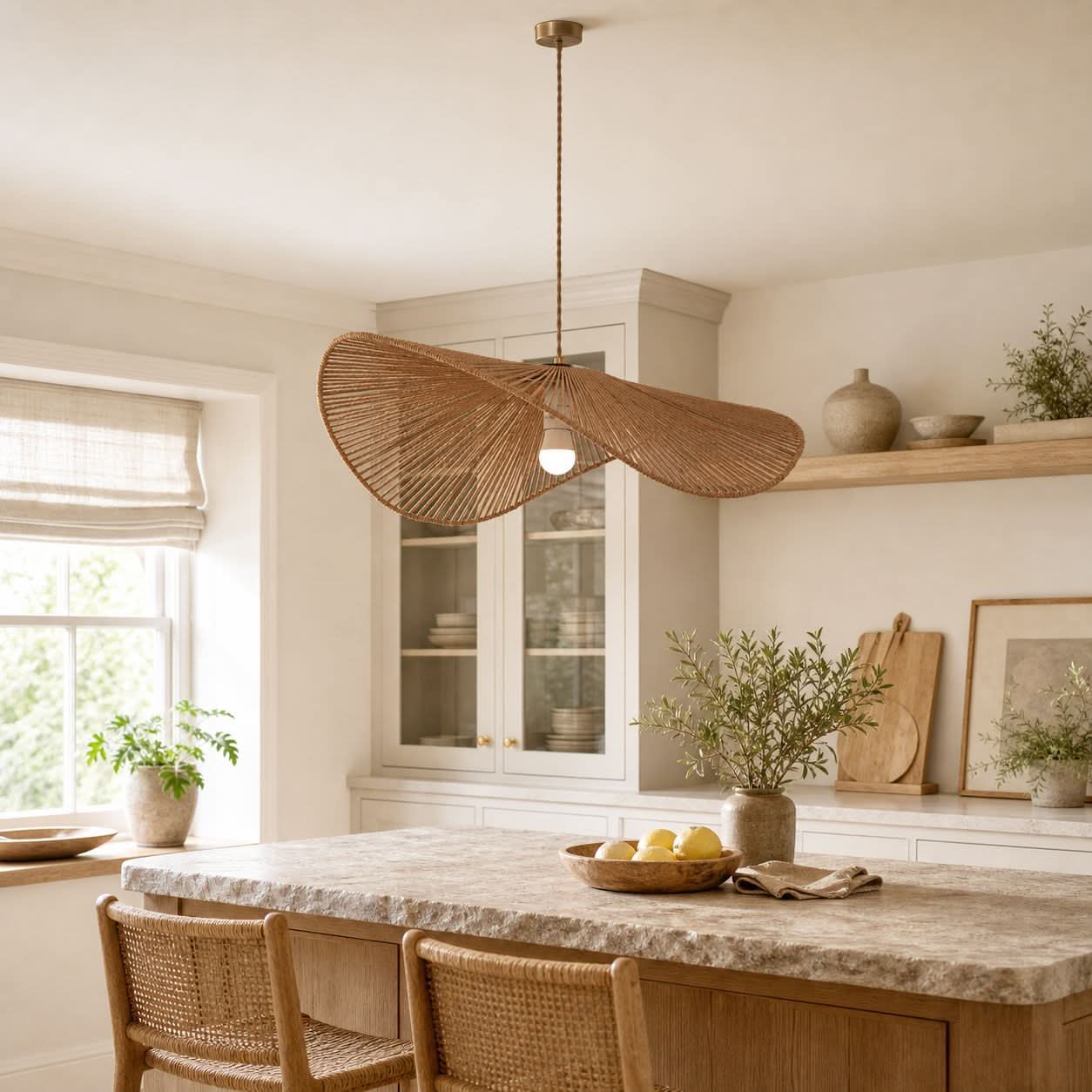 Lightsin Vintage Simple Creative Handwoven Hemp Rope Pendant Light Fixture
